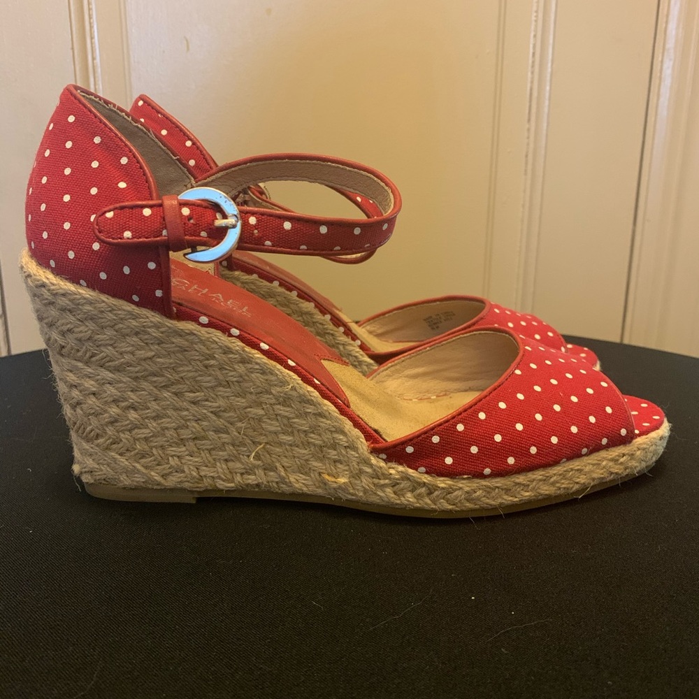 MICHAEL Michael Kors Red/White Polka Dot Espadrille 7.5